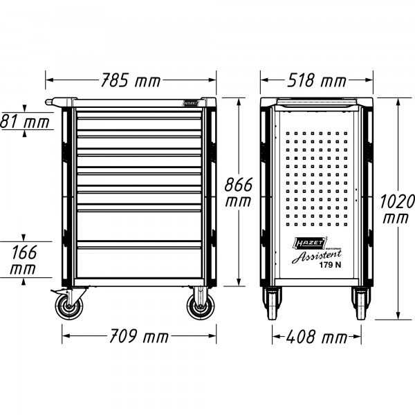 Carucior de scule HAZET Assistant model 179N-7 50274207 - imagine 13