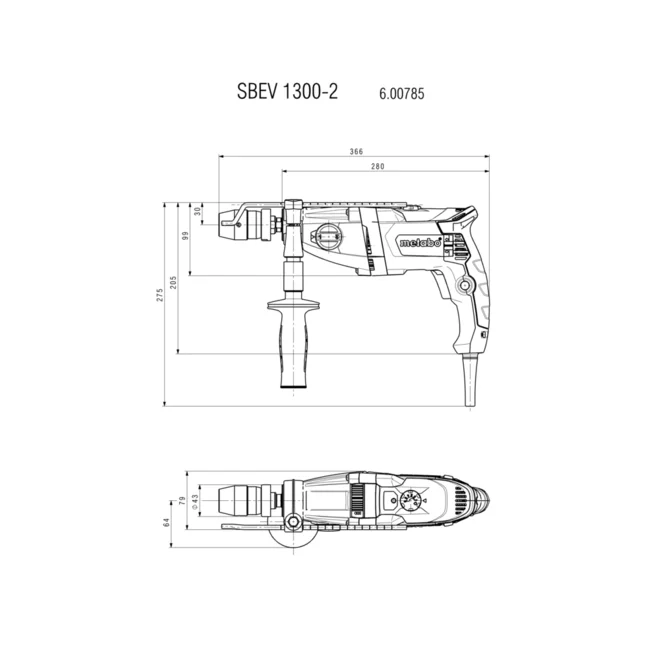 0078500M 01 website.d1dfe27b Masina de gaurit cu percutie Metabo SBEV 1300-2 - imagine 4