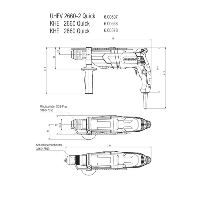0087800M 01 website.5571f80a Ciocan rotopercutor Metabo KHE 2860 Quick - imagine 3