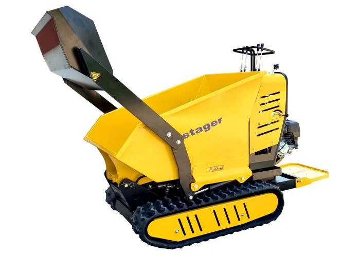 Roaba cu motor termic cu incarcator frontal 9CP 500kg senile Stager RMT500SI