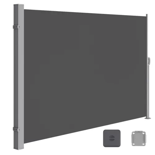 Copertină solară laterală gri 200 x 350 cm SONGMICS GSA205G02