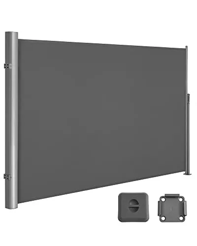 Copertină solară laterală gri 200 x 400 cm SONGMICS GSA204G01