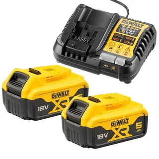 Set 2 acumulatori Powerstack 18V 5Ah cu incarcator MULTIVOLT DeWalt DCB1104P2-QW