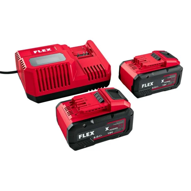 Set 2 acumulatori 8Ah cu incarcator Flex P-Set 18-88 R 533175